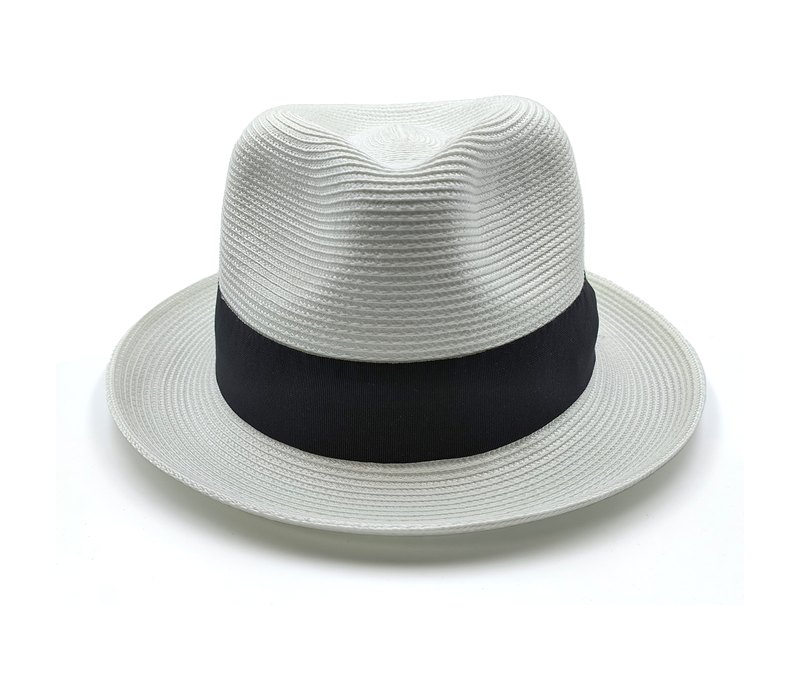 Panama straw hat with black grosgrain band